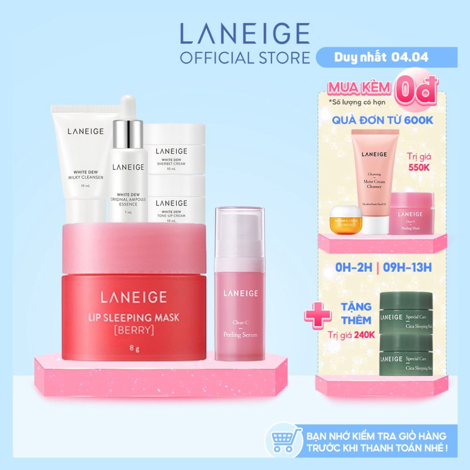 Bộ sản phẩm làm sạch, dưỡng ẩm & dưỡng trắng cho da LANEIGE