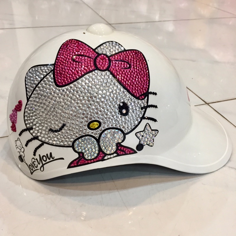 Nón thể thao đính hột đá có lỗ cột tóc