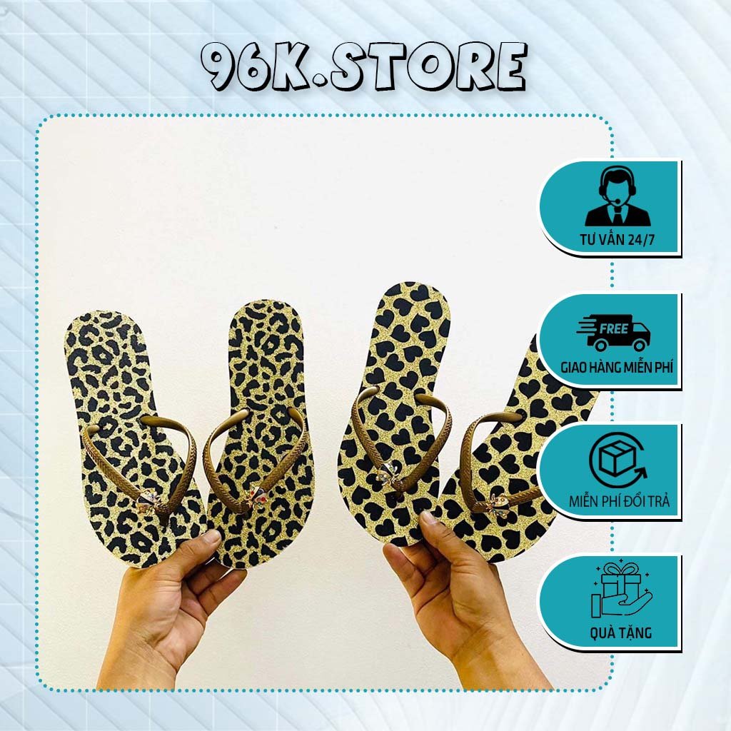 Dép Lào/Dép kẹp xốp ép kèm charm Chất Liệu Cao Su Mẫu Beo Bọ