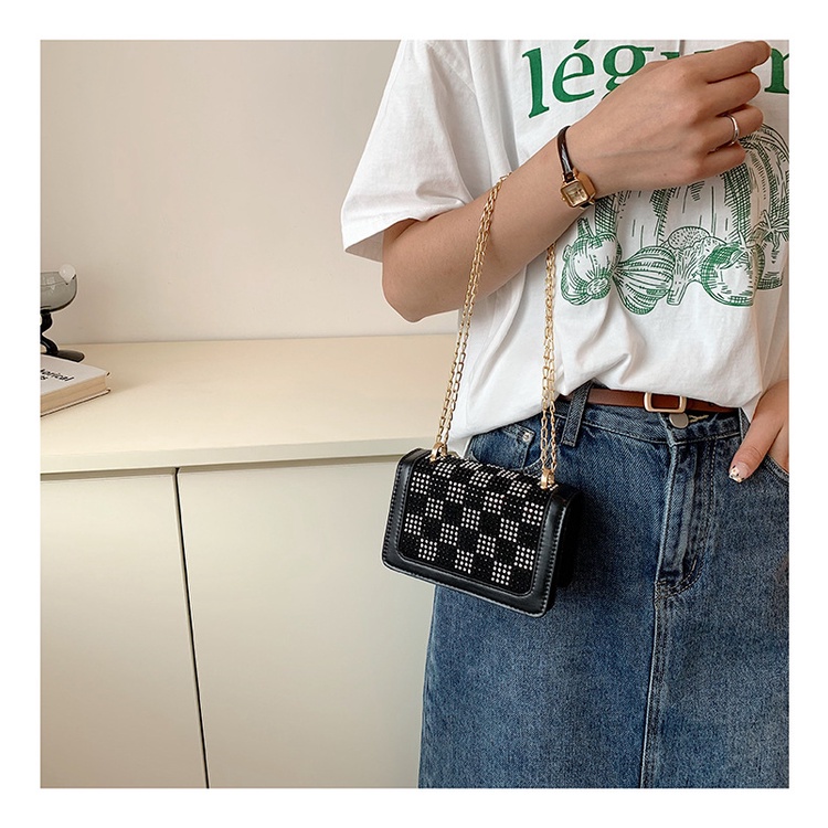 Túi Đeo JASMIN NOIR Chéo Họa Tiết Kẻ Ô Kim Cương Cho Nữ