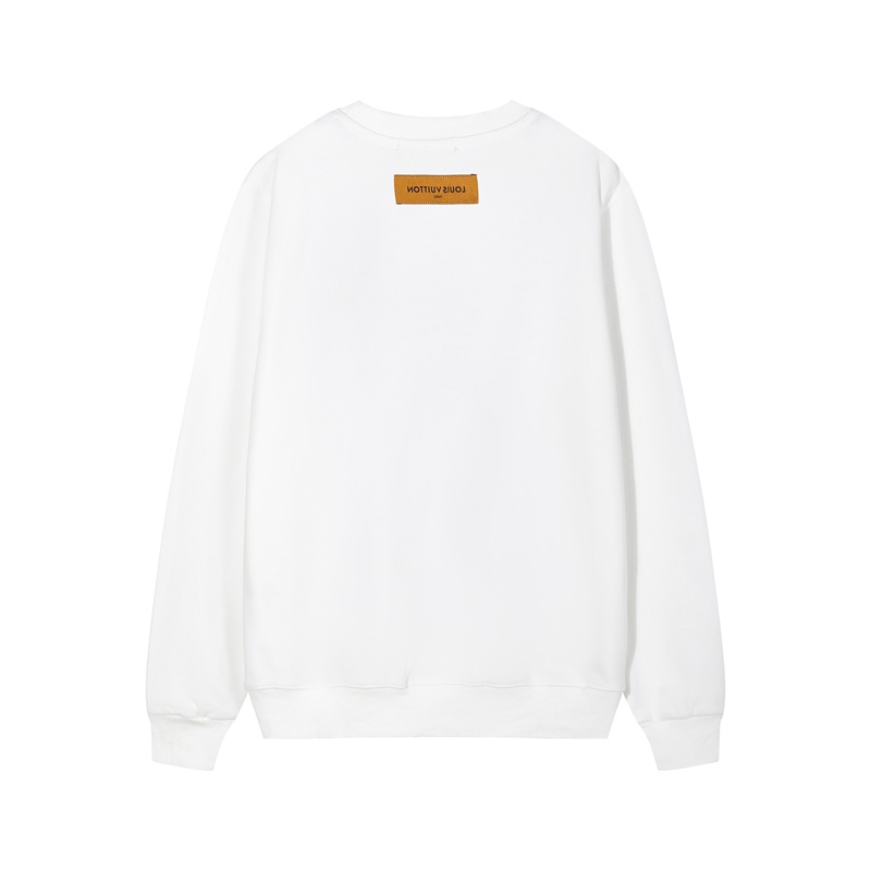 L &amp; V Áo sweater Cổ Tròn Thoải Mái In logo Biểu Tượng graffiti Bắt Mắt Phía Trước Thời Trang Giản Dị