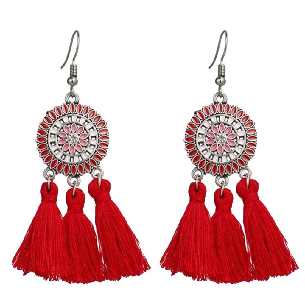 Hoa tai Tua Rua Dáng Dài Hoa Hướng Dương Phong Cách Bohemian