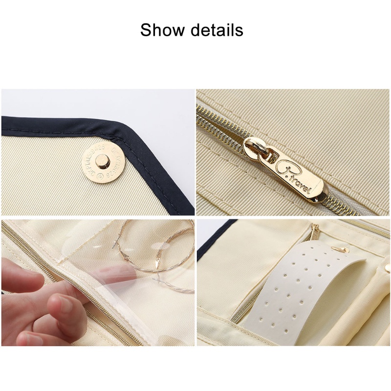 Seng Túi Cuộn Đựng Trang Sức / Đồng Hồ / Vòng Tay / Trang Sức Gọn Gàng Có Thể Gập Lại Khi Đi Du Lịch