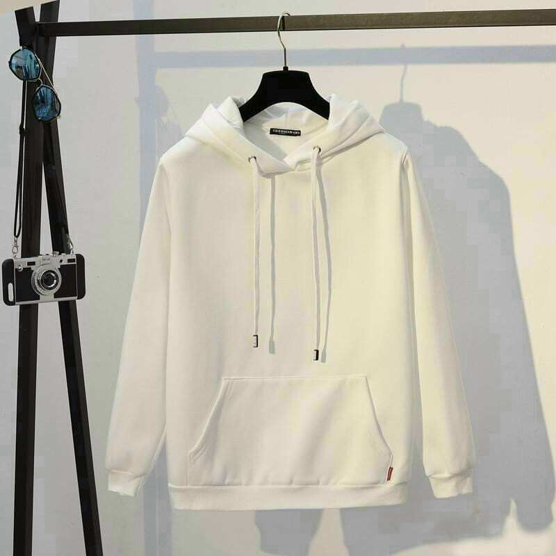 áo hoodie nam nữ trơn đen trắng chất nỉ bông dày dặn thời trang hàn quốc