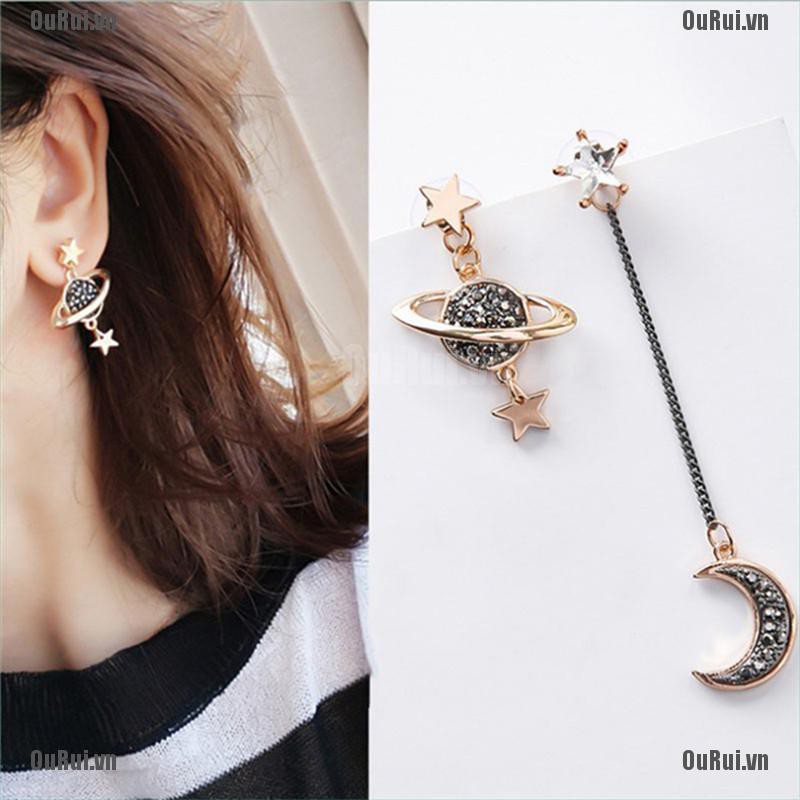 Bông Tai Dáng Dài Hình Mặt Trăng Và Ngôi Sao Thời Trang Cho Nữ