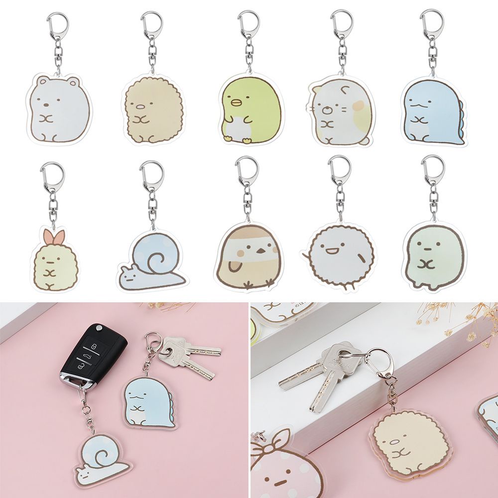 Móc Chìa Khóa Bằng Acrylic Trong Suốt Họa Tiết Hoạt Hình Sumikko Gurashi Dễ Thương