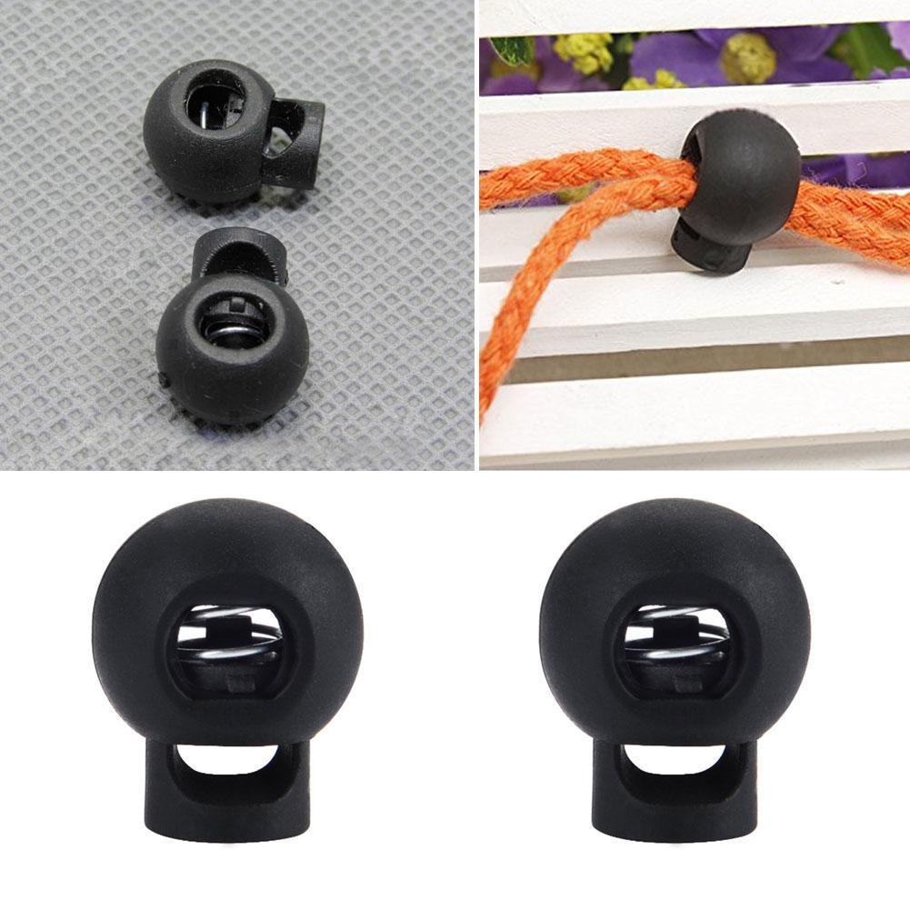 1 Cái Khóa Dây Rút Tròn Nhỏ Màu Đen Bằng Nylon E1V9