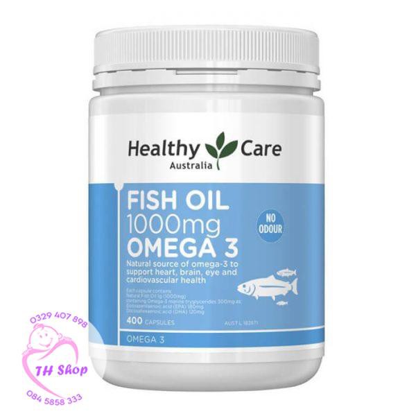 [MẪU MỚI] Dầu cá Healthy Care Fish Oil 1000mg 400 Viên Chuấn Chính Hãng