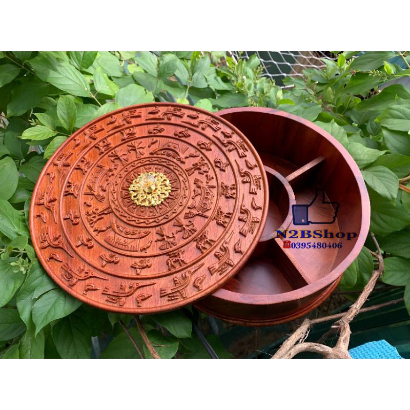 Hộp Mứt Trống Đồng Đông Sơn Gỗ