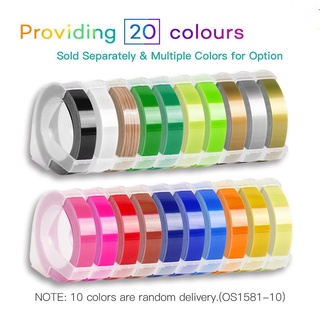 ✎Cuộn Băng Dập Nổi Bằng Nhựa 3D Cho Máy In Nhãn Cidy Motix DYMO 12965 1610 Với Kích Thước 3 / 8 Inch * 9.8 feet