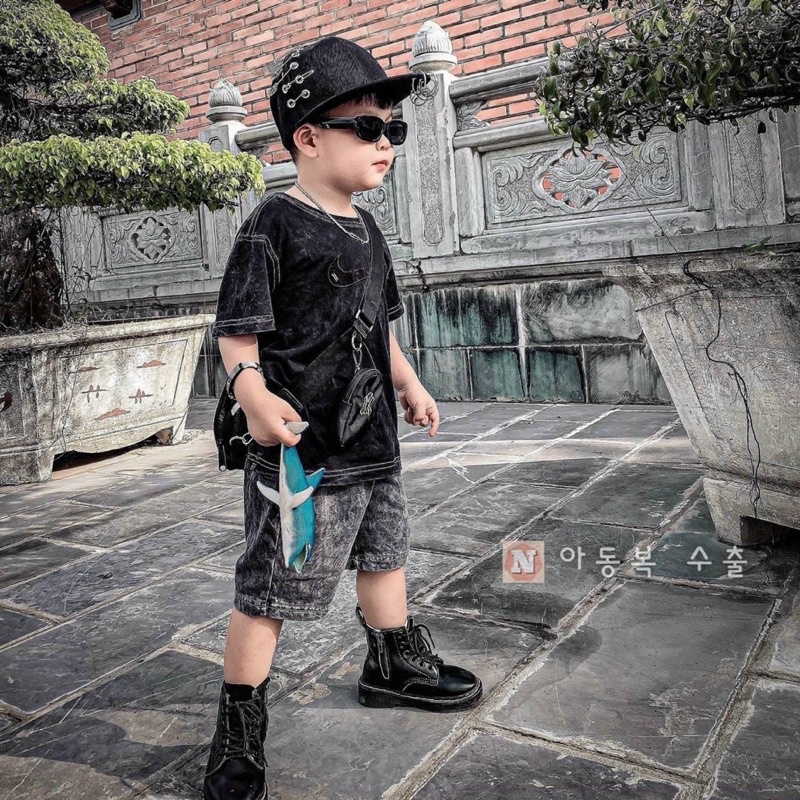 Set bộ vải loang Niki cho bé trai siêu ngầu