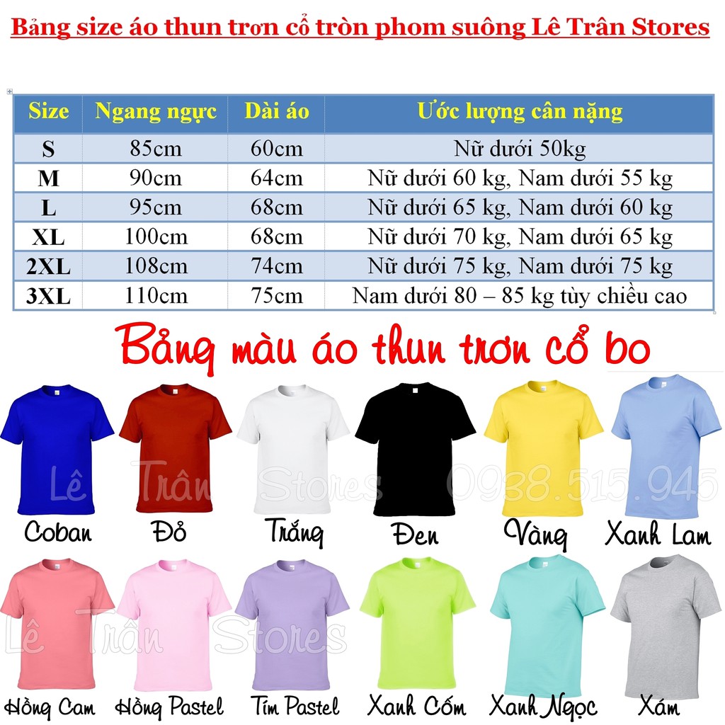 size S M L -  ÁO THUN CỔ TRÒN PHOM SUÔNG NAM NỮ ÁO THUN ĐEN ÁO THUN TRẮNG ÁO ĐỒNG PHỤC