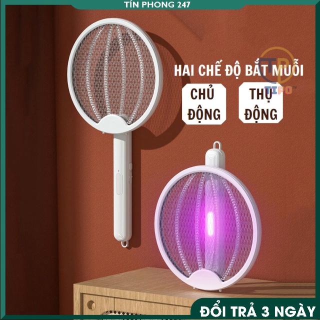 Vợt Muỗi Thông Minh 2 Chế Độ, Thiết Kế Mới Nhật, Tính Năng Cập Nhật, Kiêm Đèn Bắt Muỗi Ban Đêm Tiếng Động Nhỏ, Vơt Muỗi
