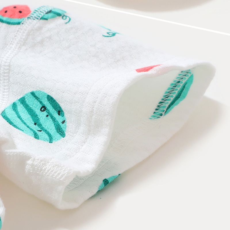 Áo liền quần LUCKYCANDY cotton tay ngắn in họa tiết dễ thương dành cho trẻ sơ sinh