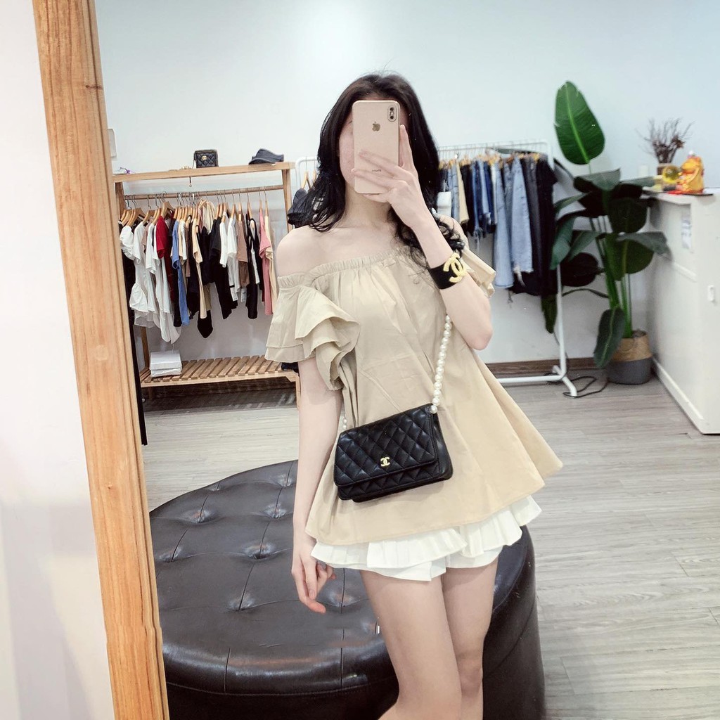 Set Trễ Vai Cánh Tiên Hồng Xanh Mix Quần Tacta Cực Xinh | BigBuy360 - bigbuy360.vn