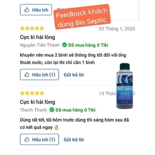 Chất thông cống - Nước vi sinh thông cống, thông tắc bồn cầu, khử mùi, vi sinh hữu cơ an toàn Bio Septic (Mỹ) 350ml
