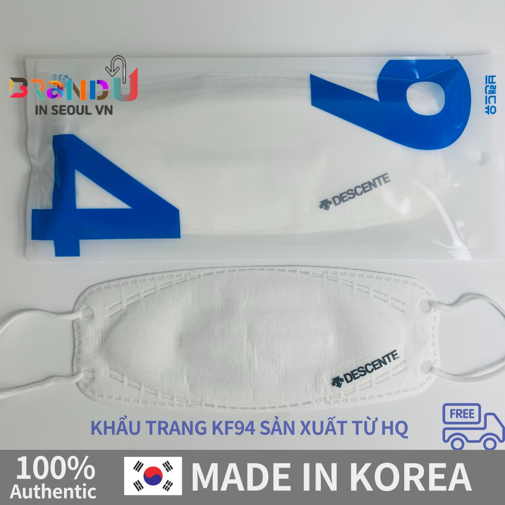 1 túi 5 chiếc khẩu trang KF94 kháng khuẩn, lọc bụi mịn in hình thể thao thương hiệu chính hãng