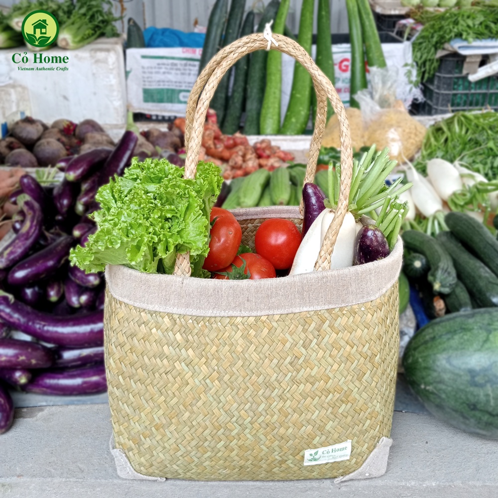 TÚI CỎ ĐÁY VUÔNG/ TÚI CỎ BÀNG/ CÓI BÀNG ĐI CHỢ ĐI CHƠI