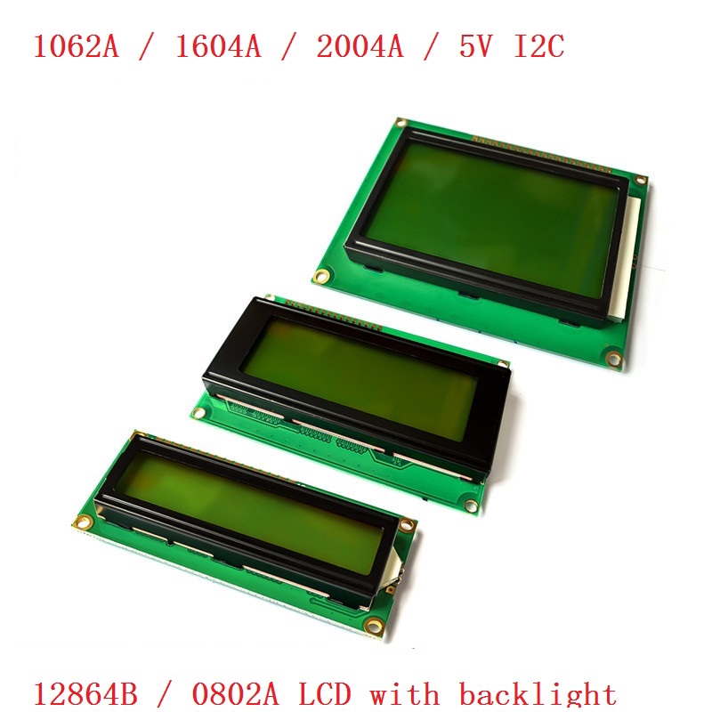 Màn hình LCD 5V màu vàng/xanh lục/xanh lam 1602A / 2004A / 12864B có đèn nền IIC / I2C