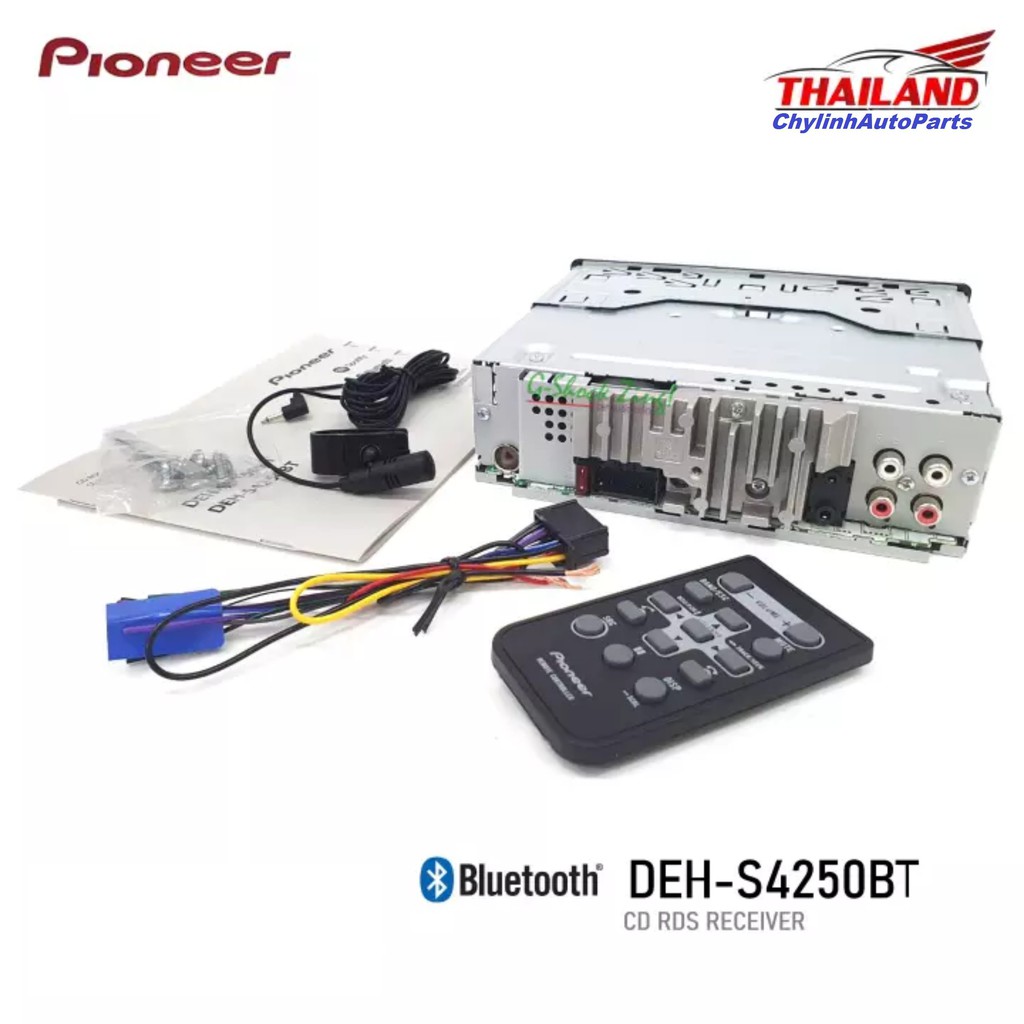 (Miễn phí lắp đặt tại Hà Nội và TP HCM) Pioneer DEH-S4250BT Bộ thu Radio/CD/AUX/Bluetooth khiển trực tiếp trên smatphone