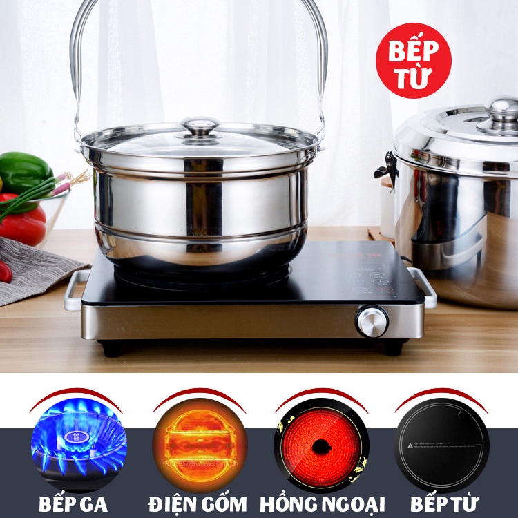 Nồi ủ nhiệt chân không, nồi đun tiết kiệm nhiên liệu đế gang 6.8L Thermal Cooker BG-304 dùng trên mọi loại bếp