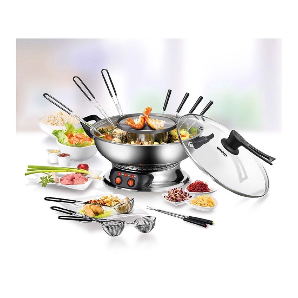 Nồi lẩu nướng 2 in 1 Unold 48746 ASIA-FONDUE nhập khẩu Đức