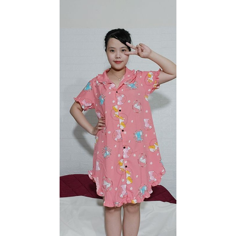 ĐẦM NGỦ VẢI LỤA HÀN HỌA TIẾT KUTE, FORM DƯỚI 55 KÝ | BigBuy360 - bigbuy360.vn