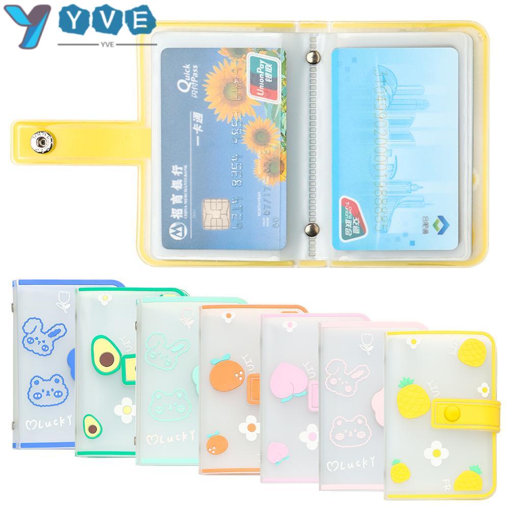 YVETTE Multi-function 20 Pockets Pocket Bag Cute Fruit Small Photo Album Name Card ID Holder Candy Color Students Girls Card Pack Name Card Book Multi-card Slot Cartoon Animal/Multicolor