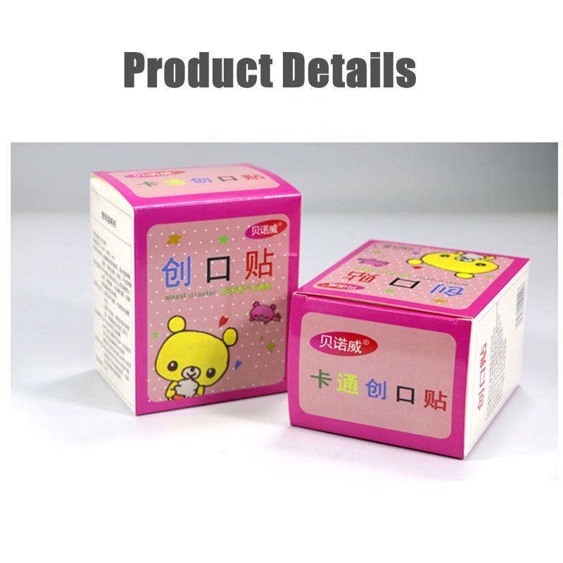 Hộp 120 miếng băng dán cá nhân SABUY chống nước họa tiết hoạt hình dễ thương cho trẻ em