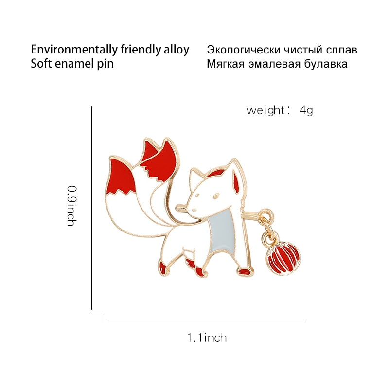 Ghim Cài Áo Hình Cáo Chín Đuôi Phong Cách Nhật Bản Dễ Thương Làm Quà Tặng Cho Bạn Bè
