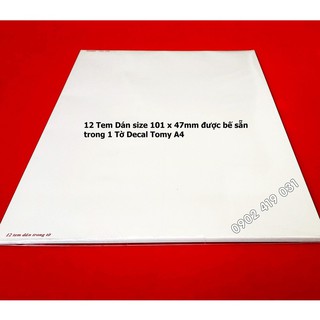 240 Tem Decal Tomy 130 - 101 x 47mm [ Set 20 Tờ Decal A4 ]