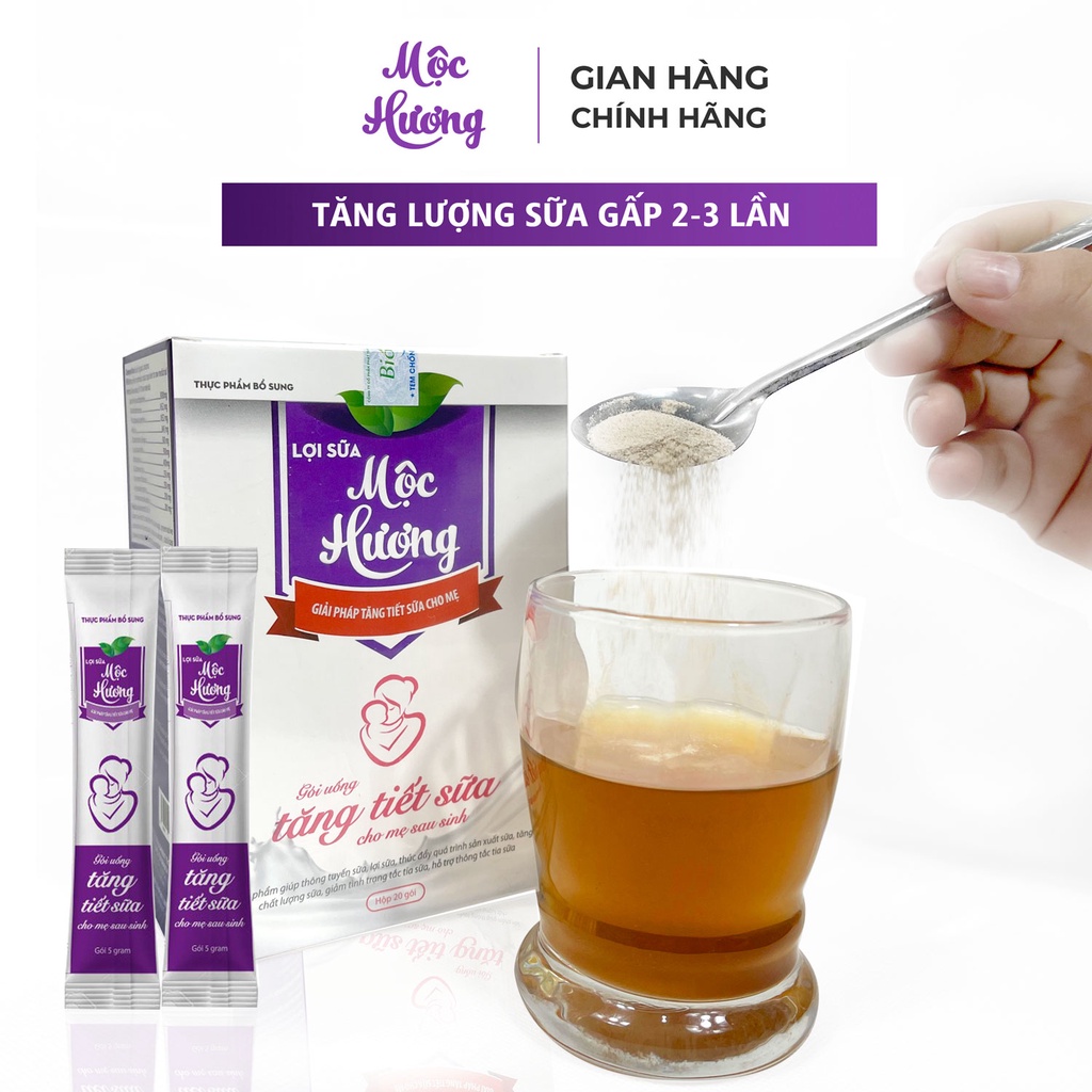 Lợi Sữa Mộc Hương - Tăng sữa chất lượng x3 lần, phục hồi sức khoẻ sau sinh từ thành phần thảo mộc - Fullbox 20 gói