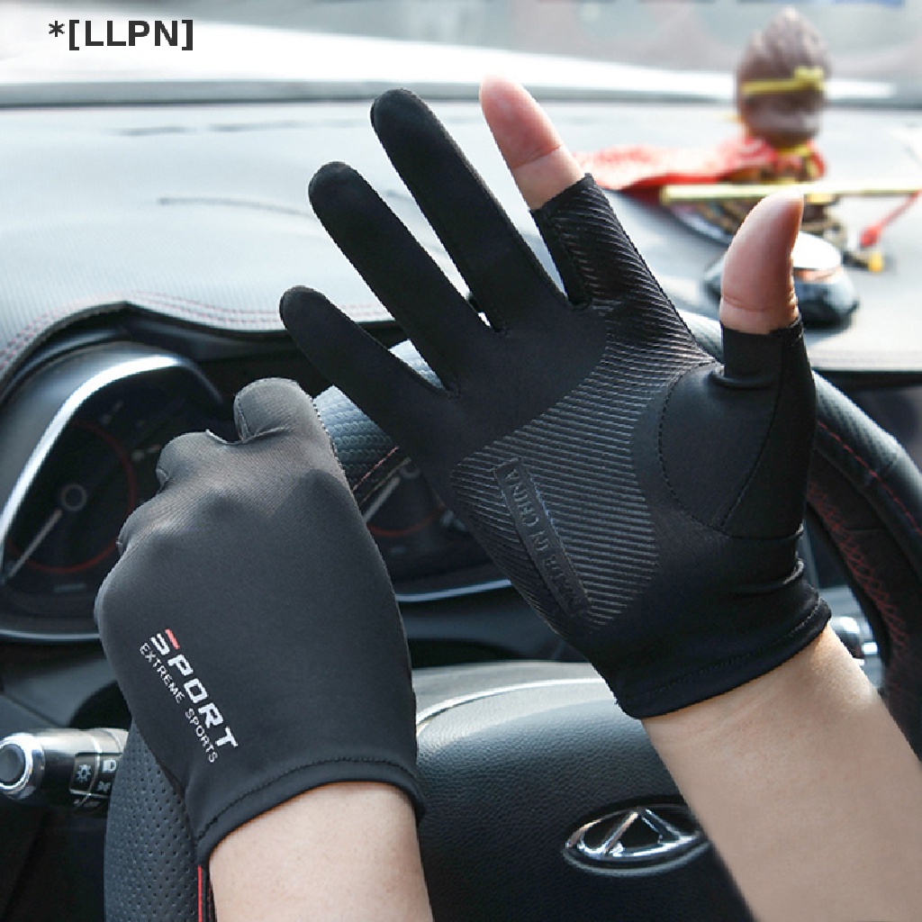 1 Đôi Găng Tay Lái Xe Thể Thao Bằng Lụa Lạnh Thoáng Khí Chống Tia UV / Trượt