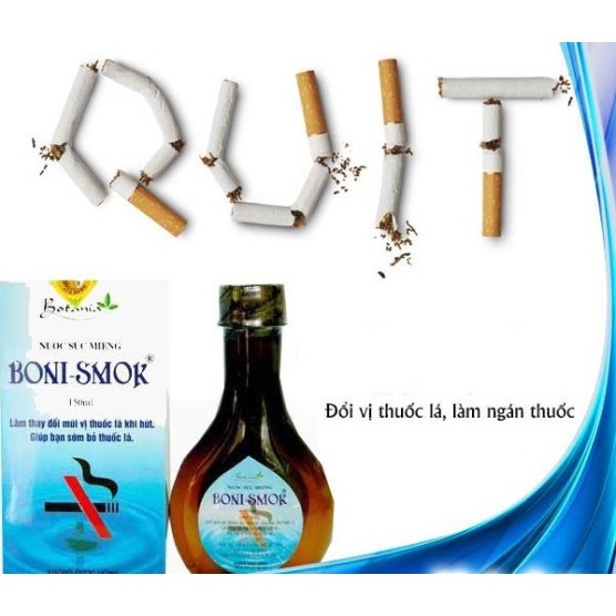 Boni Smok - Nước súc miệng giúp bỏ thuốc lá, khử mùi hôi miệng, chống sâu răng (Chai 150ml)