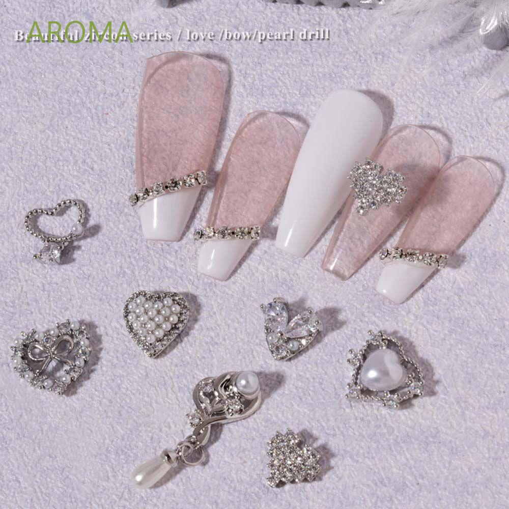 [Hàng mới về] Phụ kiện kim loại đính trang trí móng tay 3D kiểu dáng thời trang sang trọng