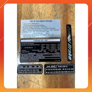 Bộ tem thông số AIRBLADE FI CÁC ĐỜI 2010 - 2012 -2014