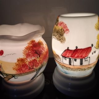 Combo đèn xông tinh dầu bát tràng + tinh dầu hoa nhài/oải hương/hoa hồng...