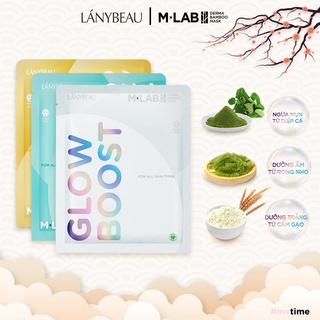 Mặt nạ M-Lab Derma Bamboo dưỡng da trắng sáng + dưỡng ẩm + ngừa mụn - Combo 1 hộp 3 miếng mix (28g/miếng)