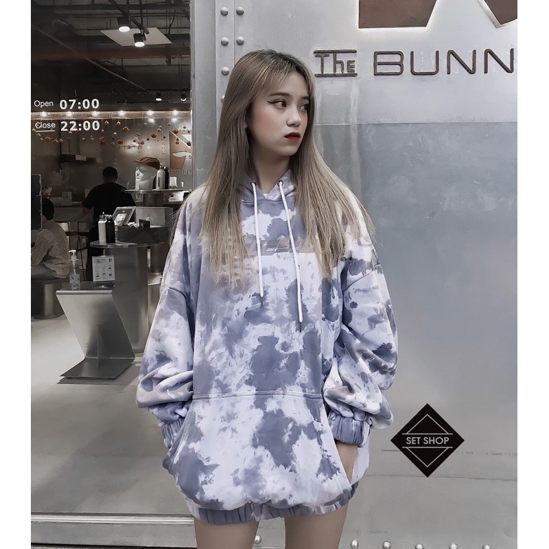 Áo hoodie TIE DYE phản quang SET