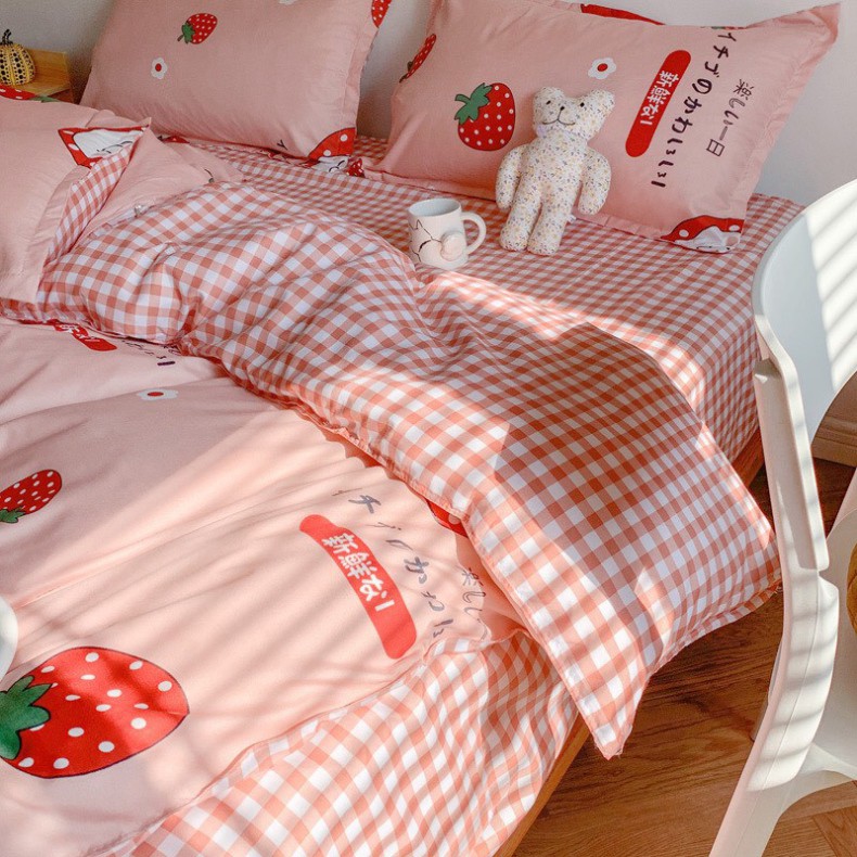 Bộ cotton poly, set cottong poly Dâu Tây nhập khẩu