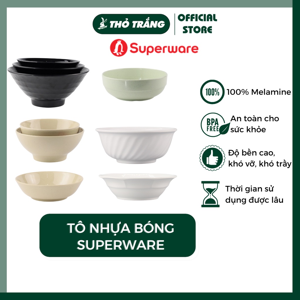 Tô nhựa Melamine cao cấp đa dạng mẫu mã, màu sắc Srithai Superware Thái Lan