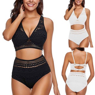 Bikini hai mảnh cổ chữ v lưng cao cho nữ