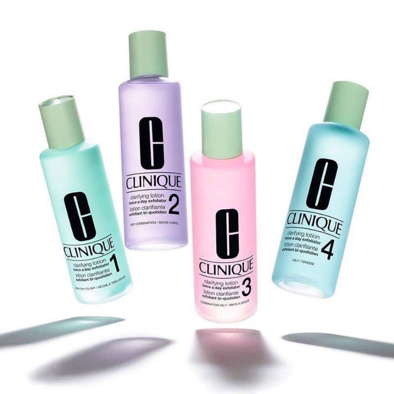 Bộ bông + nước tẩy da chết sáng mịn da Clinique Clarifying lotion Sample 1,5ml