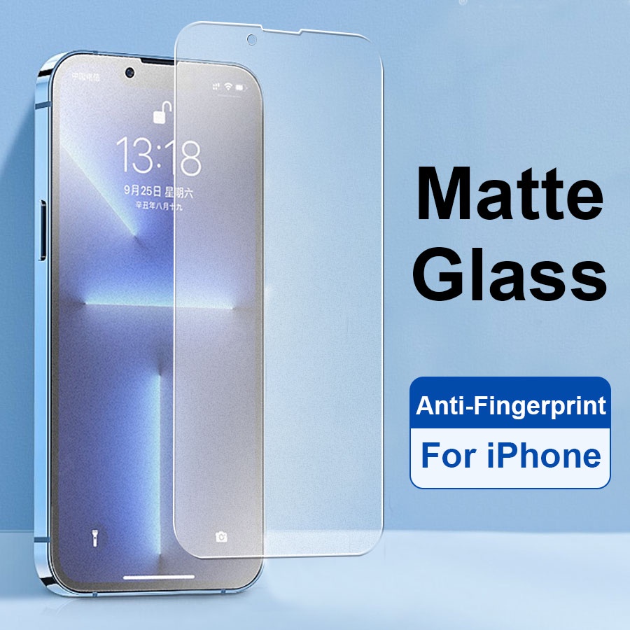 Kính Cường Lực Nhám Chống Vân Tay iPhone 14 11 12 13 Pro Max 12 13 Mini 14 Plus
