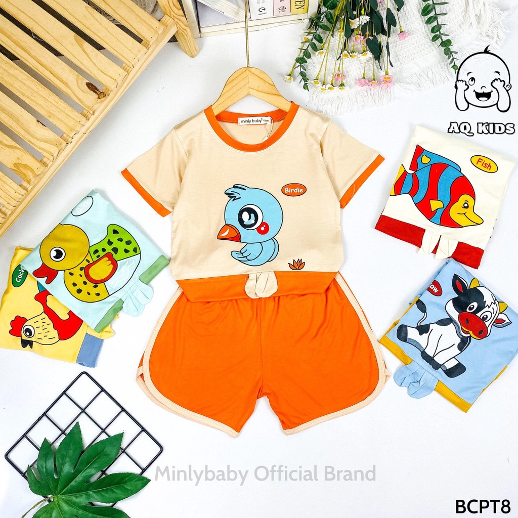 [Bé 20-30kg] Đồ bộ cộc tay cho bé vải thun lạnh, hàng chính hãng Minlybaby - LBCPT4 - LBCPT8