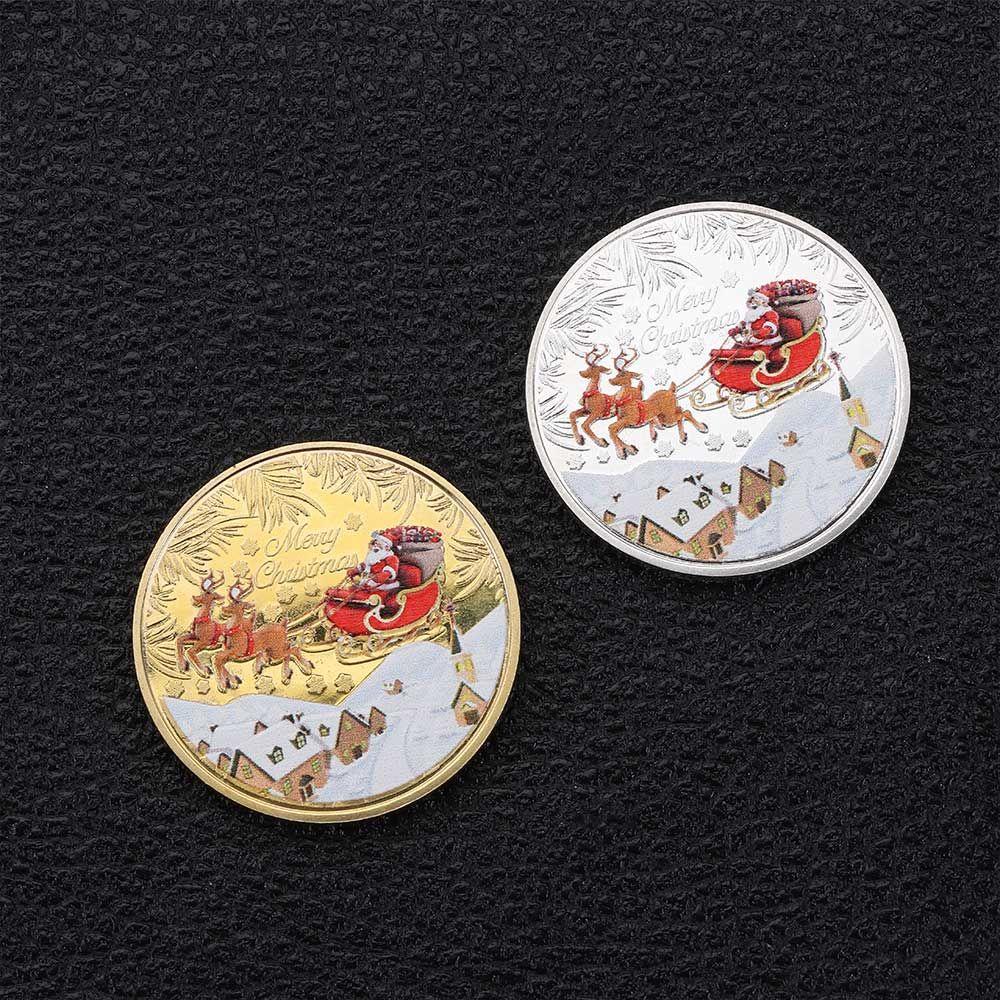 YNATURAL Đồng Xu Kim Loại Hình Ông Già Noel