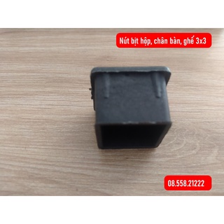 Nút nhựa, đế nhựa 3x3 bịt đầu sắt hộp 3x3, gắn chân ghế, chân bàn, tiện lợi. Chống ồn, trầy xước gạch, đá, sàn gỗ