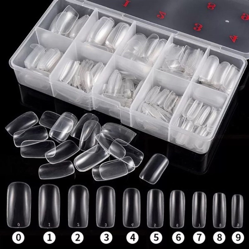 Hộp móng úp chân Vuông  - Hộp móng up chuyên dụng làm nail - Sushi Nail Mi