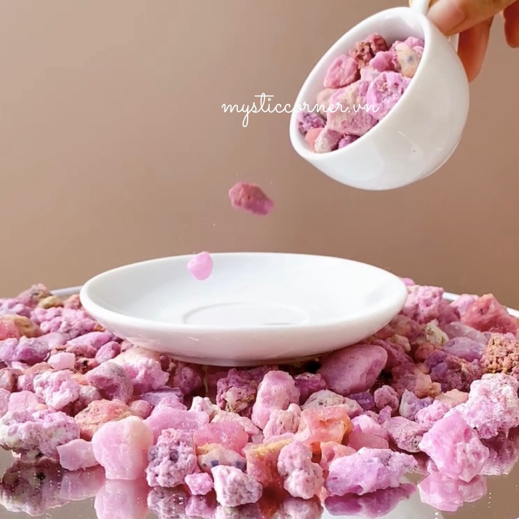 Vụn thô đá thanh tẩy Ruby tự nhiên dùng trong Tarot, thiền định, Reiki, Phong thủy