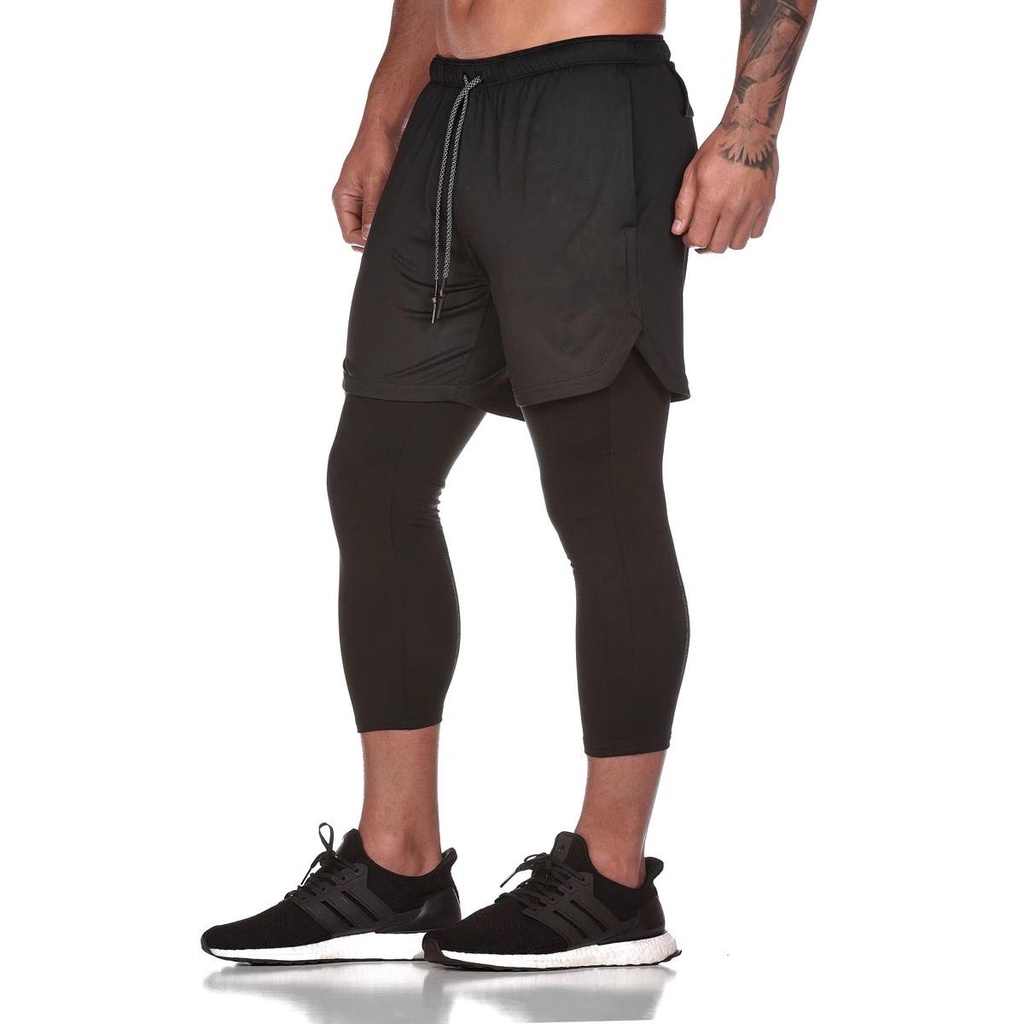 Quần Tập Gym Nam 2 Lớp - Kết Hợp Legging Dài Thể Thao SQ517